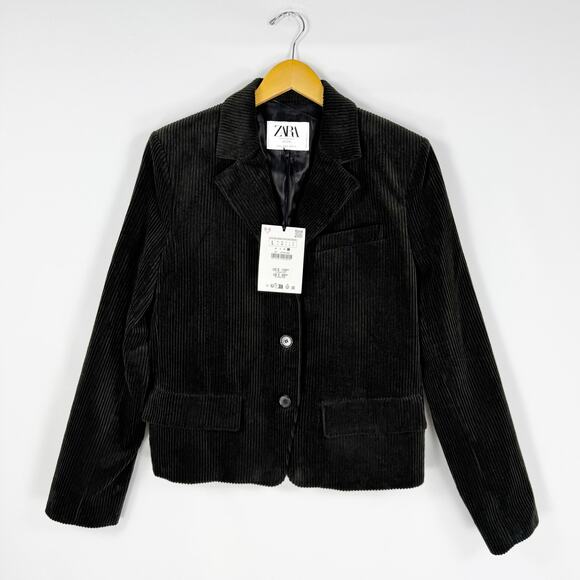 Zara Womens Limited Edition Courdoury Blazer Jacket Large Dark Olive Green - Picture 2 of 14
